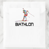 Biathlon Rechthoekige Sticker (Tas)