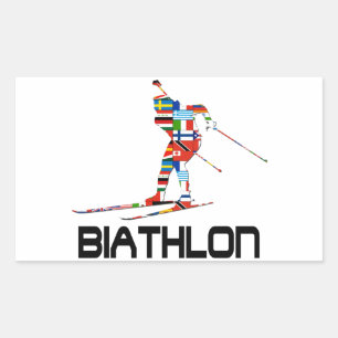 Biathlon Rechthoekige Sticker
