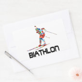 Biathlon Rechthoekige Sticker (Envelop)