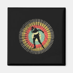 Biathlon Retro 70s Gift Biathlon Magneet