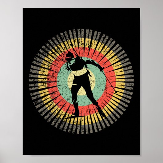Biathlon Retro 70s Gift Biathlon Poster (Voorkant)