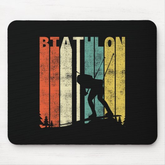 Biathlon Retro Biatleet 1 Muismat (Voorkant)
