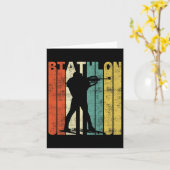Biathlon Retro Biatleet Kaart (Gele Bloem)