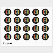 Biathlon Retro Biatleet Ronde Sticker (Vel)