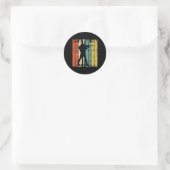 Biathlon Retro Biatleet Ronde Sticker (Tas)