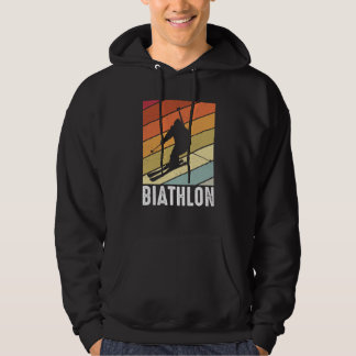 Biathlon retro wintersport biatleet skiër berg hoodie