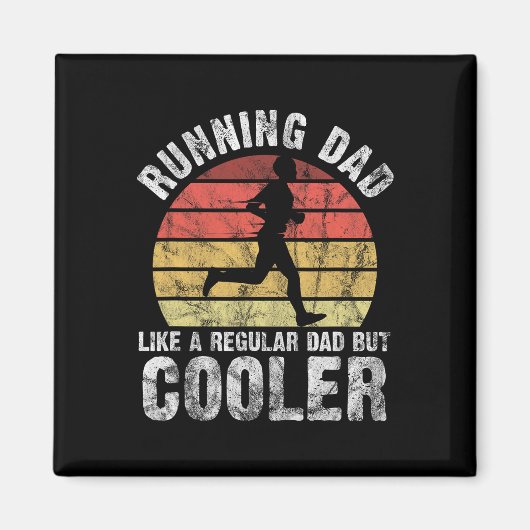 Biathlon Runner Marathon Running Dad Vaderdag Magneet (Voorkant)