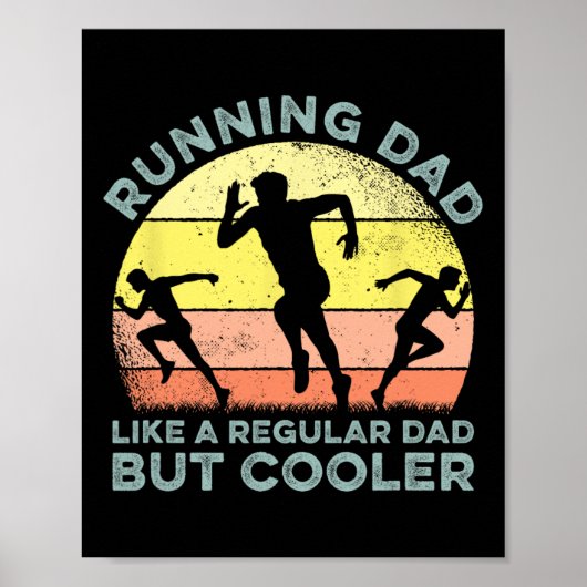 Biathlon Runner Marathon Running Dad Vaderdag Poster (Voorkant)