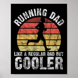 Biathlon Runner Marathon Running Dad Vaderdag Poster