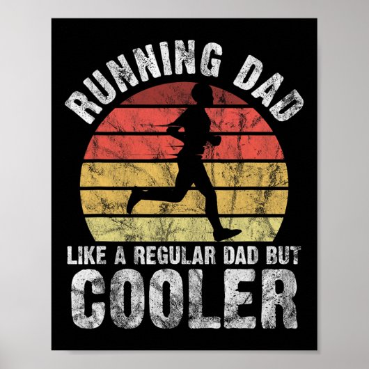 Biathlon Runner Marathon Running Dad Vaderdag Poster (Voorkant)