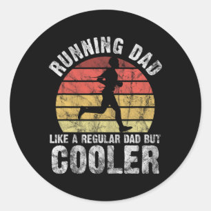 Biathlon Runner Marathon Running Dad Vaderdag Ronde Sticker