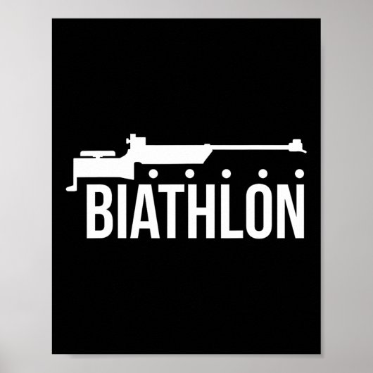 Biathlon Schieten Pistool Skiing Biatleet Poster (Voorkant)