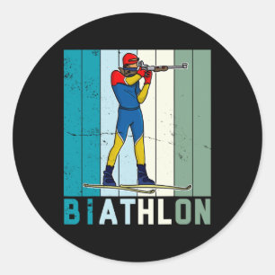 Biathlon Ski Skier langlauf 6 Ronde Sticker