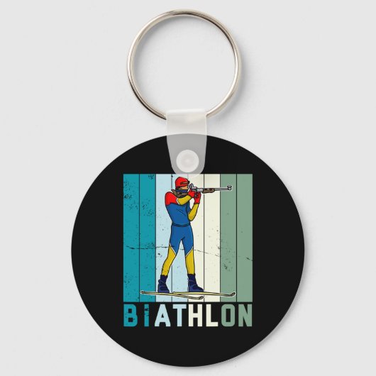 Biathlon Ski Skier langlauf 6 Sleutelhanger (Voorkant)