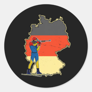 Biathlon Ski Skier Langlauf Ski Trail 9 Ronde Sticker