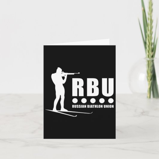 Biathlon Ski Skiër Wintersport Cross-country Rus Kaart (Voorkant)