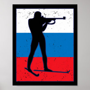 Biathlon Ski Skiër Wintersport Cross-country Rus Poster