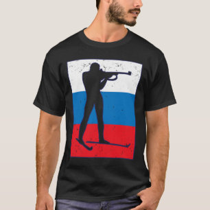 Biathlon Ski Skiër Wintersport Cross-country Rus T-shirt