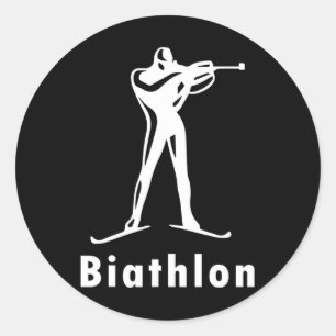 Biathlon Ski Skier Wintersport Cross-country Ski Ronde Sticker