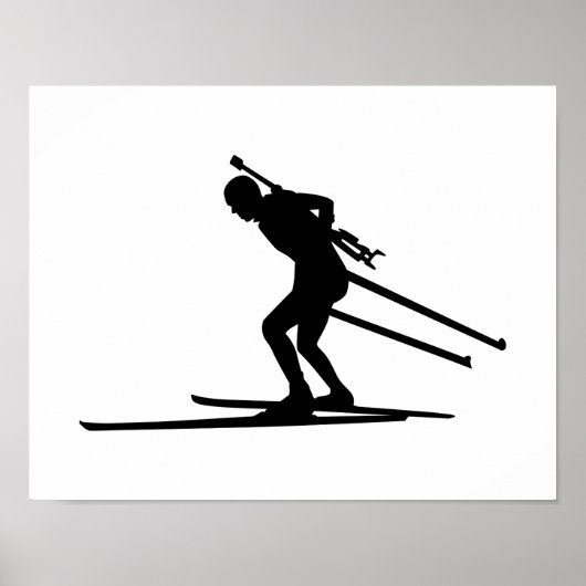 Biathlon skiing poster (Voorkant)