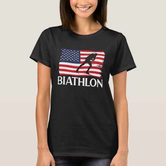 Biathlon Target Skiing Biathlete Shooting Sports C T-shirt (Voorkant)