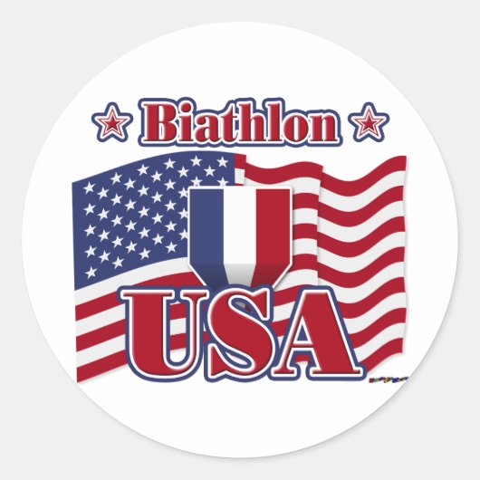 Biathlon USA Ronde Sticker (Voorkant)