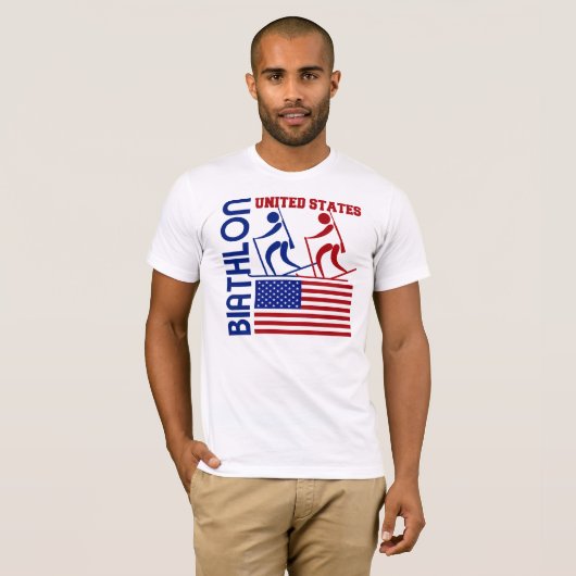 Biathlon Verenigde Staten T-shirt (Voorkant volledig)