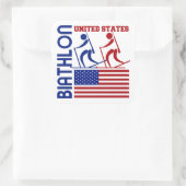 Biathlon Verenigde Staten Vierkante Sticker (Tas)
