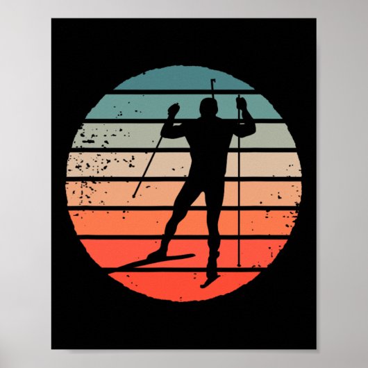 Biathlon Wintersport Actie Poster (Voorkant)