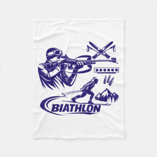 Biathlon wintersport langlaufen fleece deken