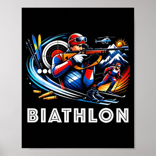 Biathlon-wintersport langlaufen poster (Voorkant)