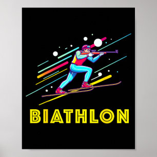Biathlon-wintersporten langlaufen poster
