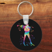 Biatleet Nordic Skiing Biathlon Sleutelhanger (Voorkant)