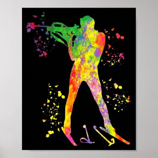 Biatleet skicross biatlon poster (Voorkant)