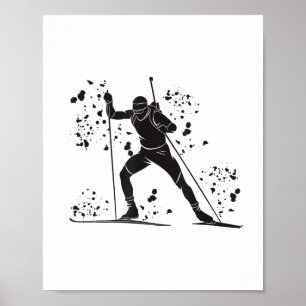 Biatlete Nordic Skiing Biathlon T-shirt_3.png Poster