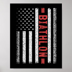 Biatlon Amerikaanse vlag 4 juli Biatlon Runner Poster