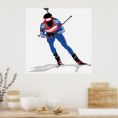 Biatlon Athlete op ski's Poster (Keuken)