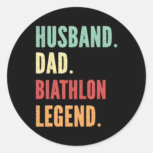 Biatlon atleet vader echtgenoot vader ronde sticker (Voorkant)