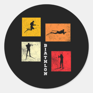 Biatlon Cross Country Skiing Biatlete Winter Spo Ronde Sticker