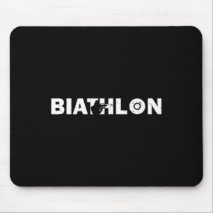 Biatlon Grappige Biatleet Schieten Skiën Doel Sp Muismat