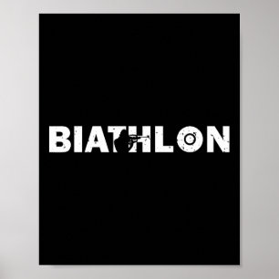 Biatlon Grappige Biatleet Schieten Skiën Doel Sp Poster