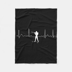 Biatlon Heartbeat - Skieslogan Shooting Biathl Fleece Deken
