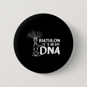 Biatlon Het zit in mijn DNA-motief voor een biatle Ronde Button 5,7 Cm
