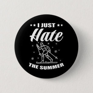 Biatlon Ik haat gewoon de zomer cross country ski Ronde Button 5,7 Cm