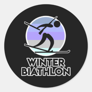 Biatlon Shirt voor mannen en vrouwen - Winterbiatl Ronde Sticker