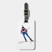 Biatlon Skiër Wintersport Atleet in actie Bagagelabel (Voorkant verticaal)