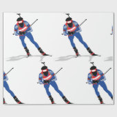 Biatlon Skiër Wintersport Atleet in actie Cadeaupapier (Vlak)