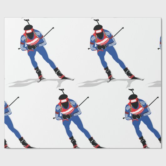 Biatlon Skiër Wintersport Atleet in actie Cadeaupapier (Vlak)