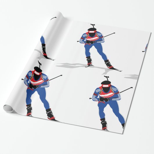Biatlon Skiër Wintersport Atleet in actie Cadeaupapier (Uitgerold)
