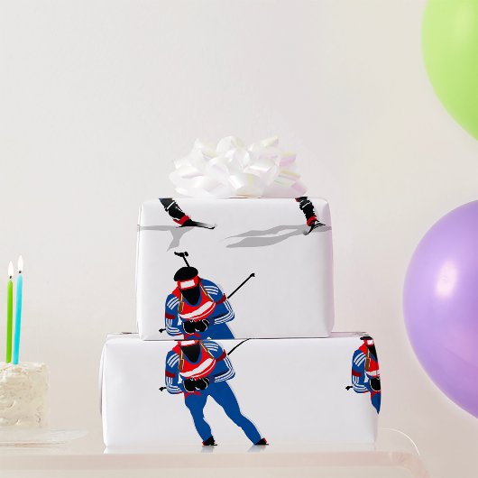 Biatlon Skiër Wintersport Atleet in actie Cadeaupapier